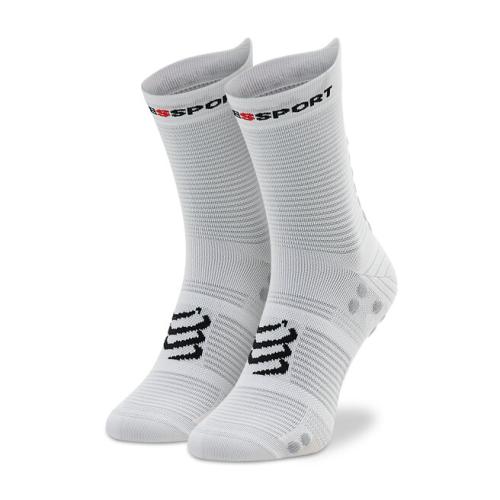Κάλτσες Ψηλές Unisex Compressport Pro Racing Socks V4.0 Run High XU00046B_010 White/Lloy