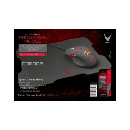VARR Gaming Set Mouse 1000 - 3200Dpi Mousepad (OMO10103)