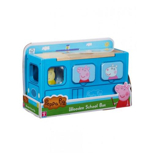 Peppa Pig Ξυλινο Σχολικο Λεωφορειο Με Σχηματα (PPC74000)