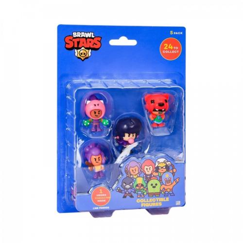 P.M.I. Brawl Stars Collectible Figures - 5 Pack -Including 1 Rare Hidden Character (S1) - 3 Σχέδια (080227)