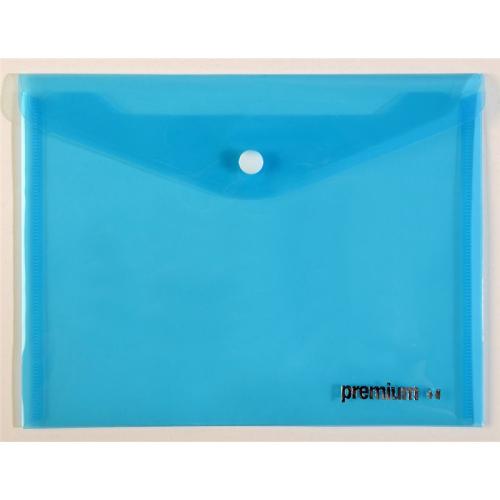 Φάκελος PP Κουμπί Premium A4 Γαλάζιο (26378)