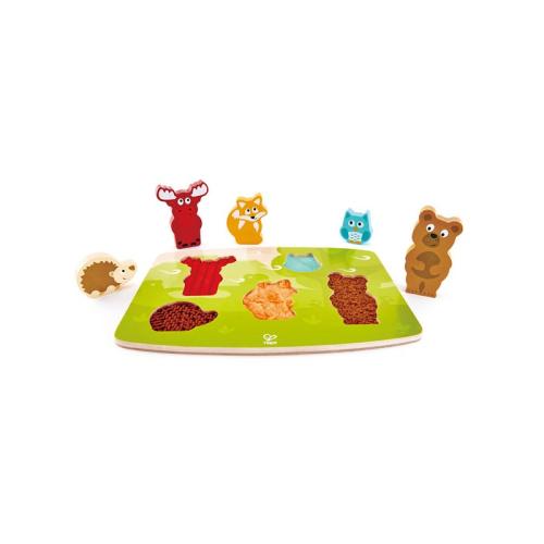 Hape Happy Puzzles Ξυλινο Παζλ Αγρια Ζωα Forest Puzzle (401916001621)