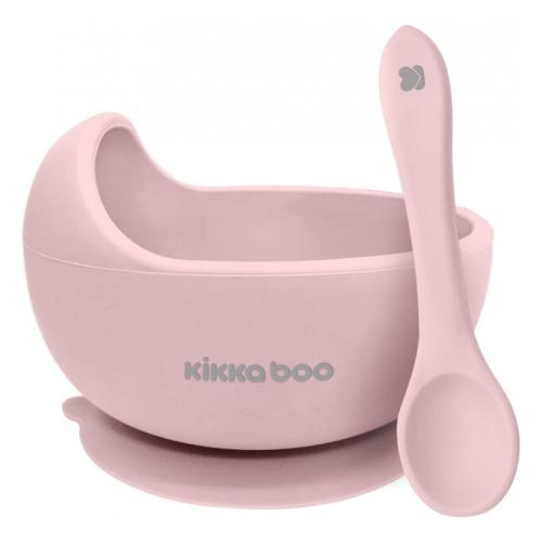 Kikka Boo Μπολ με Βεντούζα & Κουτάλι 250ml Yummy Pink (31302040114)