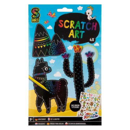 Make Your Own Scratch Art Animals 4 Pcs 2 Σχέδια + Stickers / Wobbly Eyes / Pipecleaner - 1 τμχ (220015)