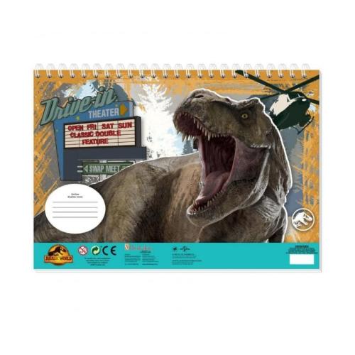 Μπλοκ Ζωγραφικής Jurassic World με Αυτοκόλλητα 2 Σχέδια - 1 τμχ (000570911)