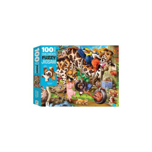 Touch And Feel: Animal Mayhem Fuzzy 100 Piece Jigsaw (TJ-6)