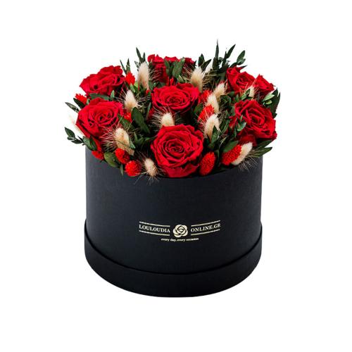 Dry Flowers Κόκκινο Deluxe 20x25cm 7 τριαντάφυλλα