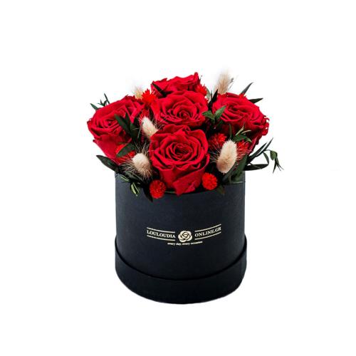 Dry Flowers Κόκκινο Premium 13x18cm 5 τριαντάφυλλα
