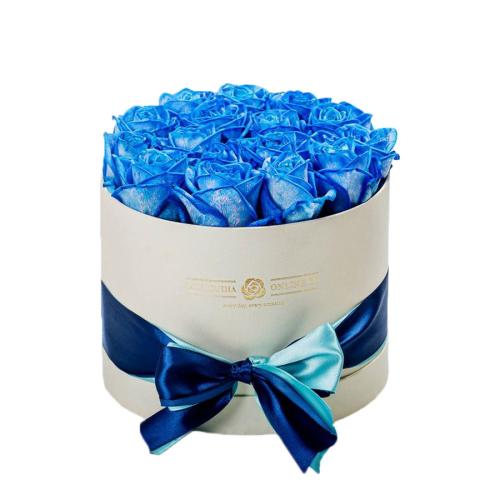 Κουτί με 20 Μπλε Τριαντάφυλλα 19x20cm