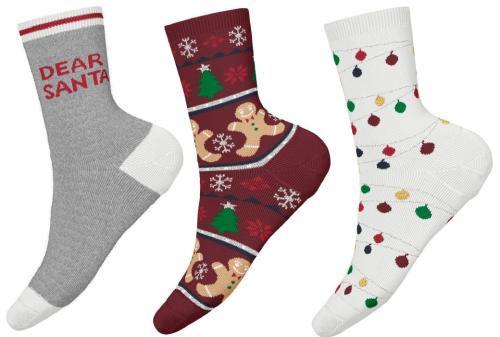 Κάλτσες 3 τεμ. κορίτσι Christmas name it-13187084-CABERNET