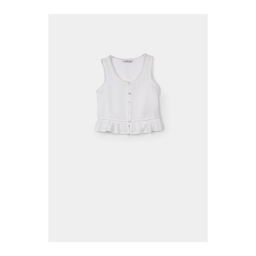 Μπλούζα υφασμάτινη crop κορίτσι Tiffosi-10043914-110-WHITE