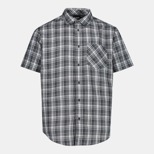 CMP OUTDOOR SHORT-SLEEVE CHECKED SHIRT ΓΚΡΙ