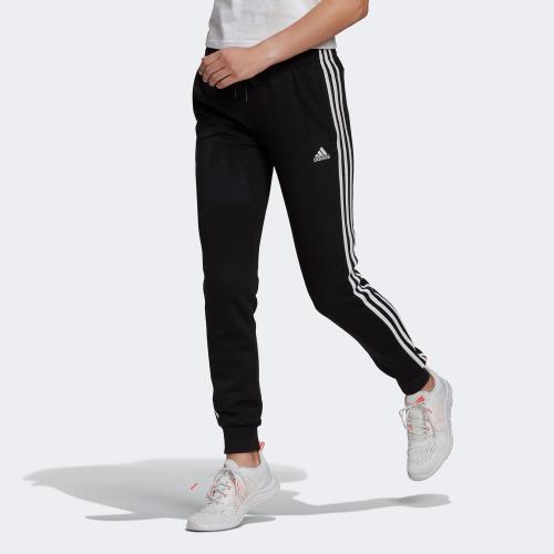ESSENTIALS FRENCH TERRY 3-STRIPES PANTS ΜΑΥΡΟ