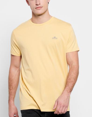 FUNKY BUDDHA Essential t-shirt με λαιμόκοψη FBM007-001-04-VANILLA Yellow