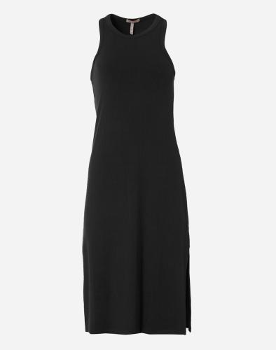 FUNKY BUDDHA Maxi φόρεμα με σκίσιμο στο πλάι FBL005-101-13-BLACK Black