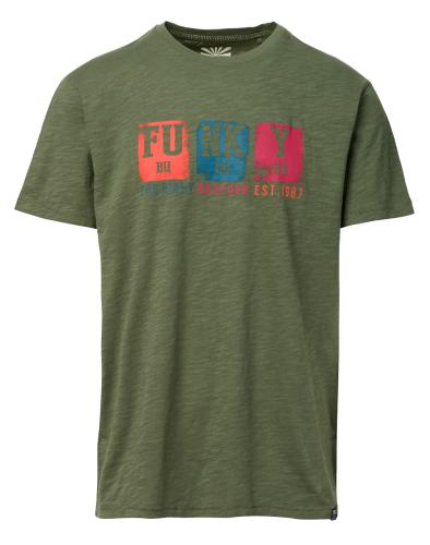 FUNKY BUDDHA T-shirt με Funky Buddha τύπωμα FBM005-327-04-KHAKI Khaki