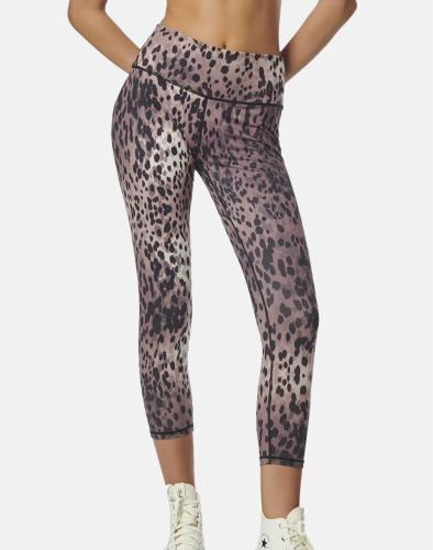 BODY ACTION WOMEN''S 7/8 LEGGINGS 011321-01-SPOTTED BROWN Brown