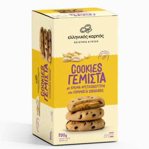 Cookies με Κρέμα Φυστικοβούτυρο & Κομμάτια Σοκολάτας 200gr Ελληνικός Καρπός