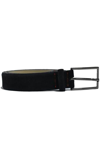 HUGO Suede Leather belt 50332883 - Navy