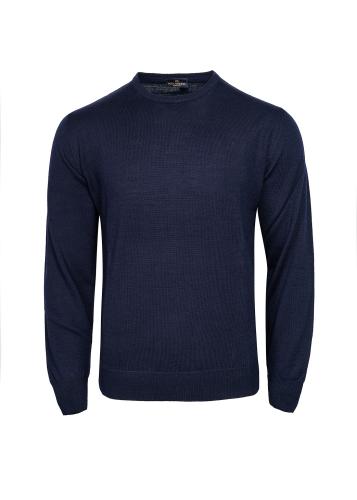 Πλεκτή μπλούζα με Ο-Neck λαιμόκοψη - 10 2140 /400 Blue