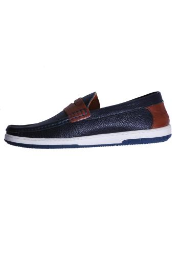 Alessandro Rossi Leather Loafers - Blue/Tabba