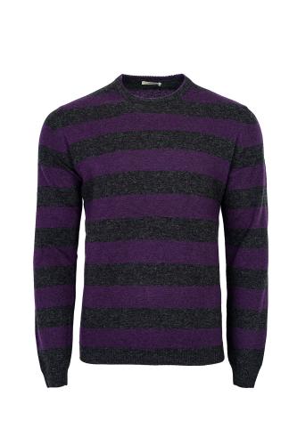 Πλεκτή μπλούζα Harry σε κανονική γραμμή - 50039 251091 /180 Grey/Purple Stripes
