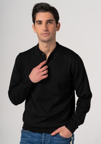 Polo μπλούζα σε κανονική γραμμή - 1220 854 995 Black