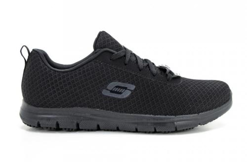 SKechers Lace Up Mesh Upper With Slip Resistance (77210-BLK)