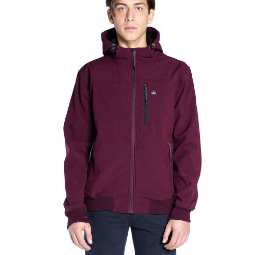 Emerson M Soft Shell Ribbed Jacket With Hoodie (222.EM11.50-Wine)