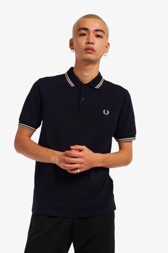 Fred Perry Ανδρική Μπλούζα Twin Tipped Polo M3600-Q35 Μπλε