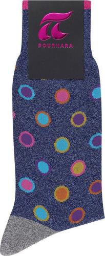 Pournara Ανδρικές Κάλτσες One Size Χωρίς Ραφές Design 3677-1 Μπλε