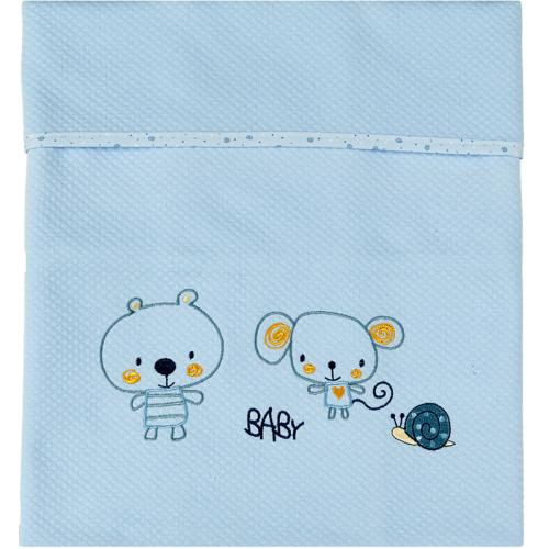 Κουβέρτα Πικέ Αγκαλιάς Κόσμος Μωρού 36052 Baby Blue