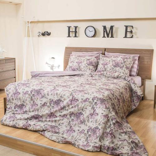 Σεντόνια Υπέρδιπλα Σετ Beauty Home Fl 155 Flowers Lilac Ks