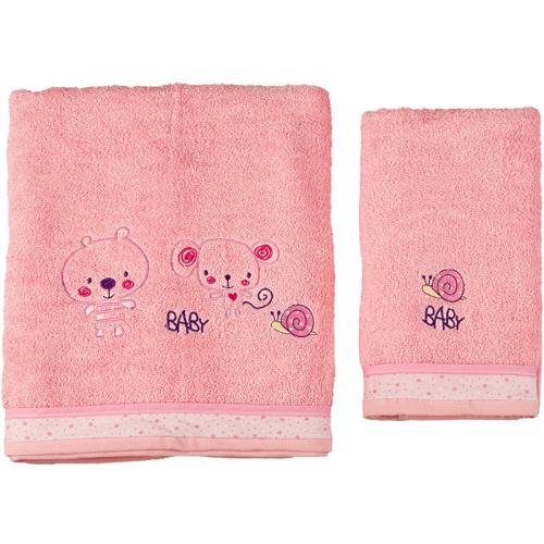 Παιδικές Πετσέτες Σετ Κόσμος Μωρού 59051 Baby Pink 2τεμ.