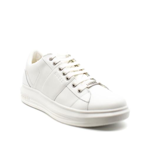 Ανδρικά Δερμάτινα Vibo Sneakers Λευκά Guess FM5VBSLEA12-WHITE
