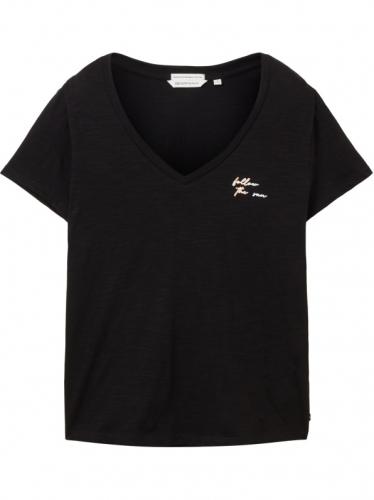 Γυναικείο T-shirt Μαύρο Tom Tailor 036550-14482
