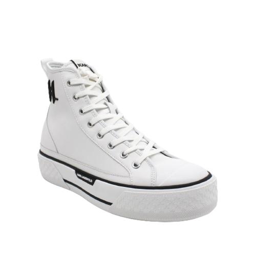 Ανδρικά Δερμάτινα Sneakers Λευκά Karl Lagerfeld KL50450-011 WHITE