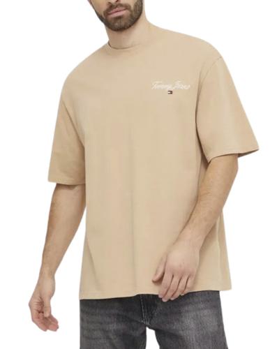 Ανδρικό Oversized Serif Linear T-shirt Μπεζ Tommy Jeans DM0DM18575-AB0