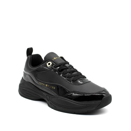 Γυναικεία Chunky Runner Patent Sneakers Μαύρα Tommy Hilfiger FW0FW07867-BDS