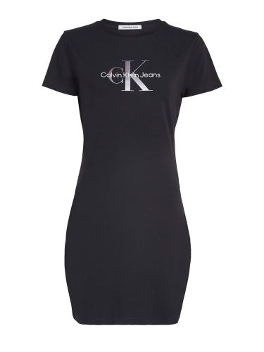 Γυναικείο Diffused Monologo Κοντομάνικο Φόρεμα Μαύρο Calvin Klein J20J223056-BEH