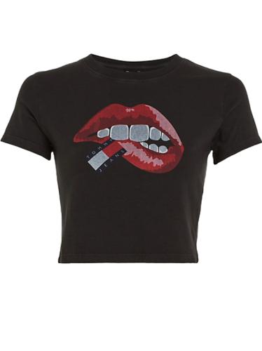 Γυναικείο Lips T-shirt Μαύρο Tommy Jeans DW0DW17373-BDS
