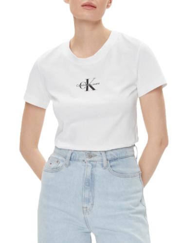 Γυναικείο Monologo Slim T-shirt Λευκό Calvin Klein J20J222564-YAF