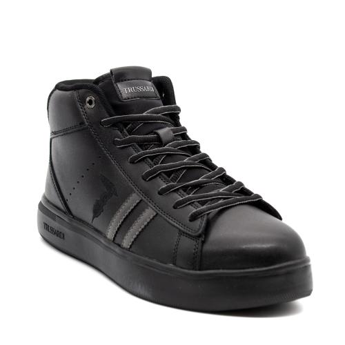 Ανδρικά Δερμάτινα Μαύρα Sneakers Trussardi 77A00374 9Y099998 E693-BL