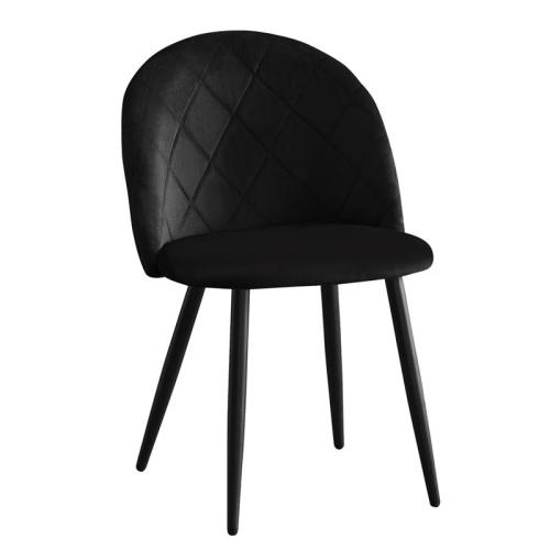 BELLA Καρέκλα Tραπεζαρίας, Μέταλλο Βαφή Μαύρο, Ύφασμα Velure Απόχρωση Μαύρο  50x56x80cm [-Μαύρο/Γκρι-] [-Μέταλλο/Ύφασμα-] ΕΜ759,4 ( 4 ΤΕΜ.)
