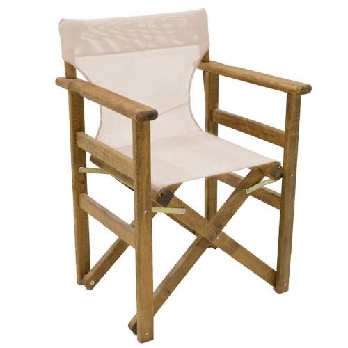 Καρέκλα-πολυθρόνα σκηνοθέτη Retto μασίφ ξύλο οξιάς καρυδί-πανί μπεζ-λευκό Υλικό: Solid wood beech 237-000036