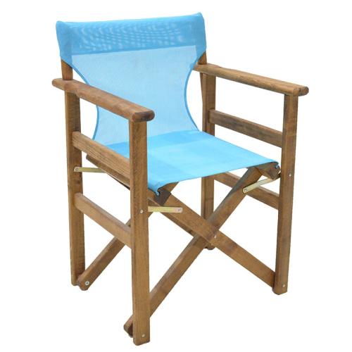 Καρέκλα-πολυθρόνα σκηνοθέτη Retto μασίφ ξύλο οξιάς καρυδί-πανί τιρκουάζ Υλικό: Solid wood beech 237-000013