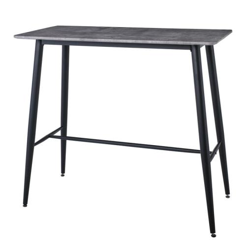 LAVIDA Τραπέζι BAR Μέταλλο Βαφή Μαύρο, Επιφάνεια Απόχρωση Cement  120x60x106cm [-Μαύρο/Γκρι-] [-Μέταλλο/MDF - Καπλαμάς - Κόντρα Πλακέ - Νοβοπάν-] ΕΜ158,2