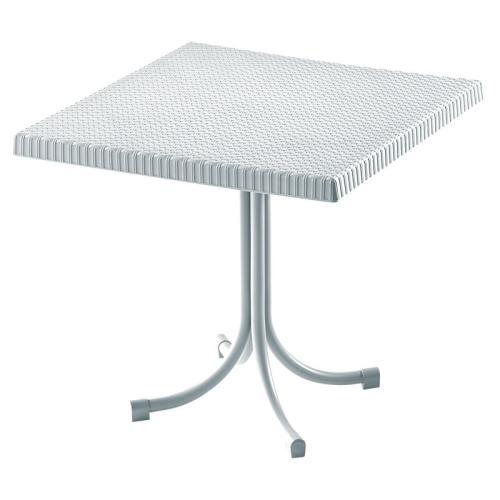 RONY Τραπέζι Κήπου - Βεράντας Άσπρο, Επιφάνεια PP, Βάση Μέταλλο  80x80x73cm [-Άσπρο-] [-Μέταλλο/PP - ABS - Polywood-] Ε394,2