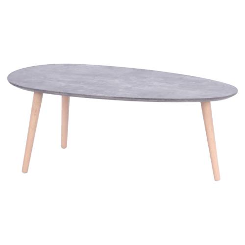 Τραπέζι σαλονιού HAMILTON χρώμα γκρι cement-φυσικό 89x48x33εκ Υλικό: MDF 18MM - Solid wood beech 058-000049