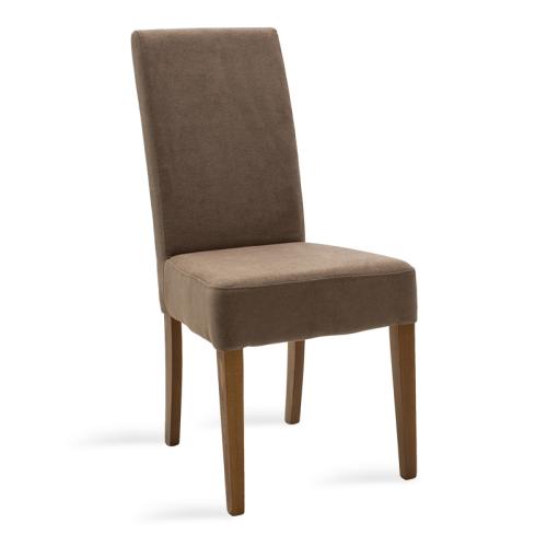 Καρέκλα Ditta ύφασμα ανοικτό καφέ-πόδι μασίφ ξύλο καρυδί Υλικό: FABRIC - SOLID WOOD BEECH 047-000038